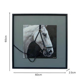 Horse w 3D Bridle Framed Canvas Wall Art 60cm V637-95206HRS