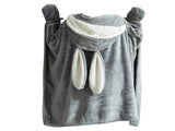 Hooded Blanket Wearable Polyester Plush Rabbit Ear Hooded Blanket Throw Soft Warm Blanket for Home V1294-YM0512-3117220259412