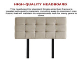 Linen Fabric Single Bed Deluxe Headboard Bedhead - Beige V63-821373