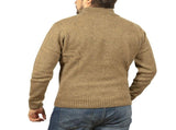 100% SHETLAND RAGG WOOL Half Zip Up Knit JUMPER Pullover Mens Sweater Knitted - Nutmeg - 3XL V563-SW-HZ-NUTMEG23-3XL