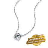 Eternal Heart Moissanite Pendant Necklace 925 Silver Plated in White Gold, 1 Carat Round Cut with V1341-ZY-D5X75L9A-MOISSANITE05CARAT-PREMIUMS925
