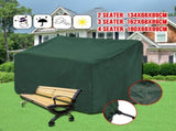 2PCS 2 Seater Patio Furniture Cover Green 210D Oxford Cloth Waterproofing Outdoor Bench Dust Cover V1294-YM0901-201210DN4847