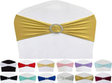 Spandex Chair Sashes Bands 50PCS Stretch Chair Ties Bows with Buckle Slider for Wedding Party V1258-DP02-C-1406