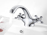 pcs Retro Basin Faucet, Double Handle Basin Mixer Tap, Bathroom Sink Faucet, Lavatory Faucet with V1263-JX-3178