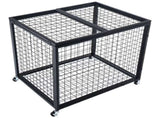 Rolling Sports Ball Storage Cart, Basketball Cage with Double Lids, Sport Equipment Holder Organizer V952-QL363026YCTJW44KTV0