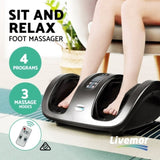 Livemor Foot Massager Shiatsu Massagers Electric Roller Kneading Leg Grey FOOT-MASSAGE-188-SI