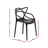 Gardeon 4PC Outdoor Dining Chairs PP Portable Stackable Chair Patio Furniture ODF-CHAIR-PP601-BK-4X