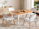 Artiss Dining Table and Chairs Set 5PCS, 75-110cm Drop-Leaf Table, with 4 Dining Chairs White DSET-DTAB-086-WHX4