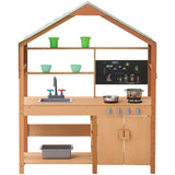 Wooden Mud Kitchen Outdoor Toy Play Kitchen Set for Kids Pretend Playset V952-NJCFTPK40INCI1U56V0