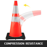 6Pack 36" Traffic Cones, Road Parking Cone with Black Weighted Base, PVC Orange Traffic V952-36INHDBJMLZ6PCS01V0