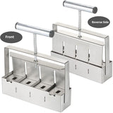 4 Cell Soil Blocker - Heavy Duty Steel Seedling Block Maker with 3 Seed Pin Sets, Reusable Hand V888-ELOSUNG18563