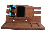 Wood Phone Docking Station Desk Storage Bracket Key Holder Wallet Stand Watch Organizer for Man V1294-YM0901-3116210048711