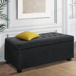 Artiss Storage Ottoman Blanket Box 97cm Linen Charcoal OTM-L2-LINEN-CHA