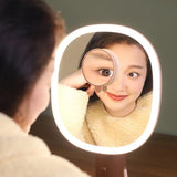 LED Makeup Mirror, Rechargeable Table Makeup Lights, 3X Magnification, Adjustable Brightness, Touch V1192-AZ-W-11453