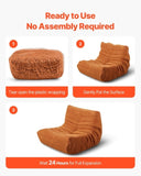 VEVOR L-Shaped Bean Bag Chair with Soft Armrests and Storage Pocket Brown V952-LXDDY3034INCT6NKCV0