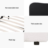 Artiss Bed Frame Double Size Boucle DARA BFRAME-H-DARA-D-WH-ABC