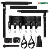 Black 180 lbs Adjustable Pilates Bar & Resistance Band Set - Multifunctional Home Workout Fitness V888-ELOSUNG55207-2