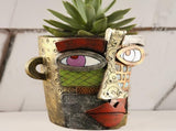 Abstract Face Planter Pot - Artistic Resin Decor for Succulents & Plants V888-ELOSUNG26217