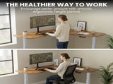 FORTIA Corner Standing Desk, 160x140cm, 72-118cm Sit to Stand Up Electric Height Adjustable, Walnut V219-ADKCORFOR1WLSA