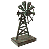 Decorative Galvanised Windmill Ornament on Base 26cm V637-03801WND