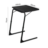 Foldable Table Adjustable Tray Laptop Desk with Removable Cup Holder-Black V264-PST-301S-BLK