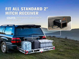 49.4 x 22.4 x 7.1 in Hitch Cargo Carrier, 500lb Capacity Trailer Hitch Mount Aluminum Cargo Basket, V952-CHXLK47206500F92QV0