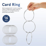 Binding Book Rings Metal Silver 16Pcs V1366-AZ2-W-21576