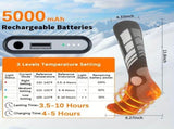 rechargeable socks, 5000mAh battery, socks for men, socks for women, outdoor V1102-936-06132-BLA-FREESIZE