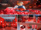 Solar String Lights Outdoor, 2 Pack LED Solar Outdoor Lights Solar Fairy Lights with 8 Lighting V1107-124-84325-RED3