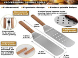 8pcs Professional Accessories Kit - Heavy Duty Stainless Steel Grill Spatula Set for Grill V1188-MS-825-003