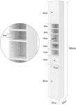 White Tall Bathroom Cabinet High Storage V178-63384