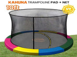 Kahuna 10ft Trampoline Pad and Net - Rainbow KAH-PDNET-10-RB