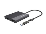Simplecom DA369 USB 3.0 or USB-C to Dual 4K HDMI 2.0 Display Adapter for 2x 4K60Hz Extended Screens V28-DA369