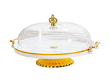 Cake Stand with Dome Cover, Curved Footed Covered Cake Stand Dessert Cake Plate, Dessert Snack V1370-AZ4-06595