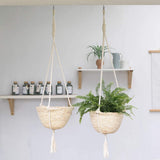 Natural Hanging Seagrass Plant Baskets Dural Layer Flower Planting Basket Holder Garden Decor V1294-YM0717-10126767