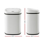 Devanti 82L Motion Sensor Bin Rubbish Automatic White SB-82L-S24-WH