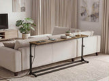 Levede Narrow Sofa Table Power Ports Behind Console Side Adjustable Living Room NI1093-BR-AU