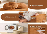 Artiss Folding Sofa Bed Floor Couch 2-in-1 Convertible Futon Loveseat Orange SB-B-SOFA-FD-OR