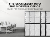 FORTIA 12-Door Metal Storage Locker Cabinet Gym Office Lockers Compartment, Black & Light Grey V219-STLFOA12DB