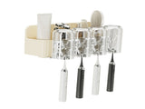 Cute Bear Toothbrush Shelf with Automatic Toothpaste Squeezer Plastic Punch Free Save Space Wall V1294-YM0901-3112230064513