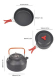 Camping Cookware Mess Kit, Backpacking Camping PotPan Set, Lightweight and Compact Cookware for V1366-AZ2-W-05889