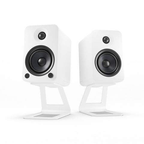 Kanto YU4 140W Powered Bookshelf Speakers with Bluetooth and Phono Preamp - Pair, Matte White with V398-KO-YU4MW-SE4W