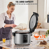 VEVOR Commercial Rice Cooker, 70-Cup Rice Cooker, 15 Liter Large Rice Cooker and Warmer with V952-SYDFBLGS15LL87A7JV3