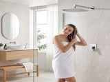 Cefito 12" Extra Large Rain Shower Head, Air-in Tech Low Water Pressure, Anti-Clog Silicone Jets SHOWER-C2-SQ-12-SI