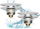 2 Pack All Metal Upgraded Bathroom Sink Stopper, Universal Pop Up Sink Drain Strainer, Brass Bullet V1259-DP01-A-2248