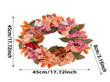 Artificial Fall Wreath with Hydrangea and Roses Front Door Floral Wreath for Thanksgiving, Porch, V1369-AZ3-W-11205