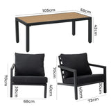 Aidan Garden Furniture Set in Slate Grey 5 pieces V264-OTF-544A-DGR-5PC