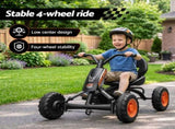 Rigo Pedal Go Kart Kids with Plastic Wheels Forward Reverse Black 84cm GKRT-F1F-BK