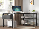 Levede L Shaped Computer Desk Home Desk Black DH1052-120-BK