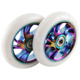 2Pcs 110mm Scooter Wheels Replacement Aluminum Wear- PU Stunt Scooter Parts Kick Scooter A2Xk14064 V1366-AZ2-W-21717